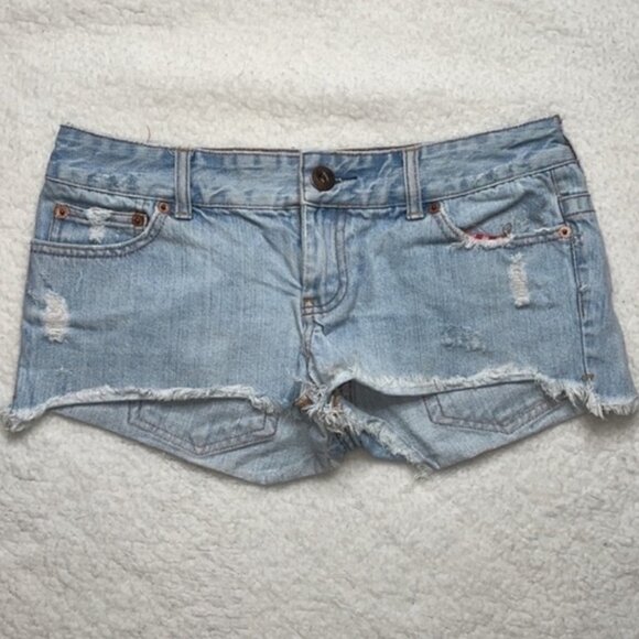 American Eagle Jean Shorts cut off Denim Micro ShortsSize 0 - Picture 7 of 7